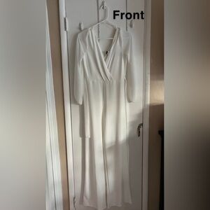 Windsor Long Sleeve Sheer White Formal Jumpsuit